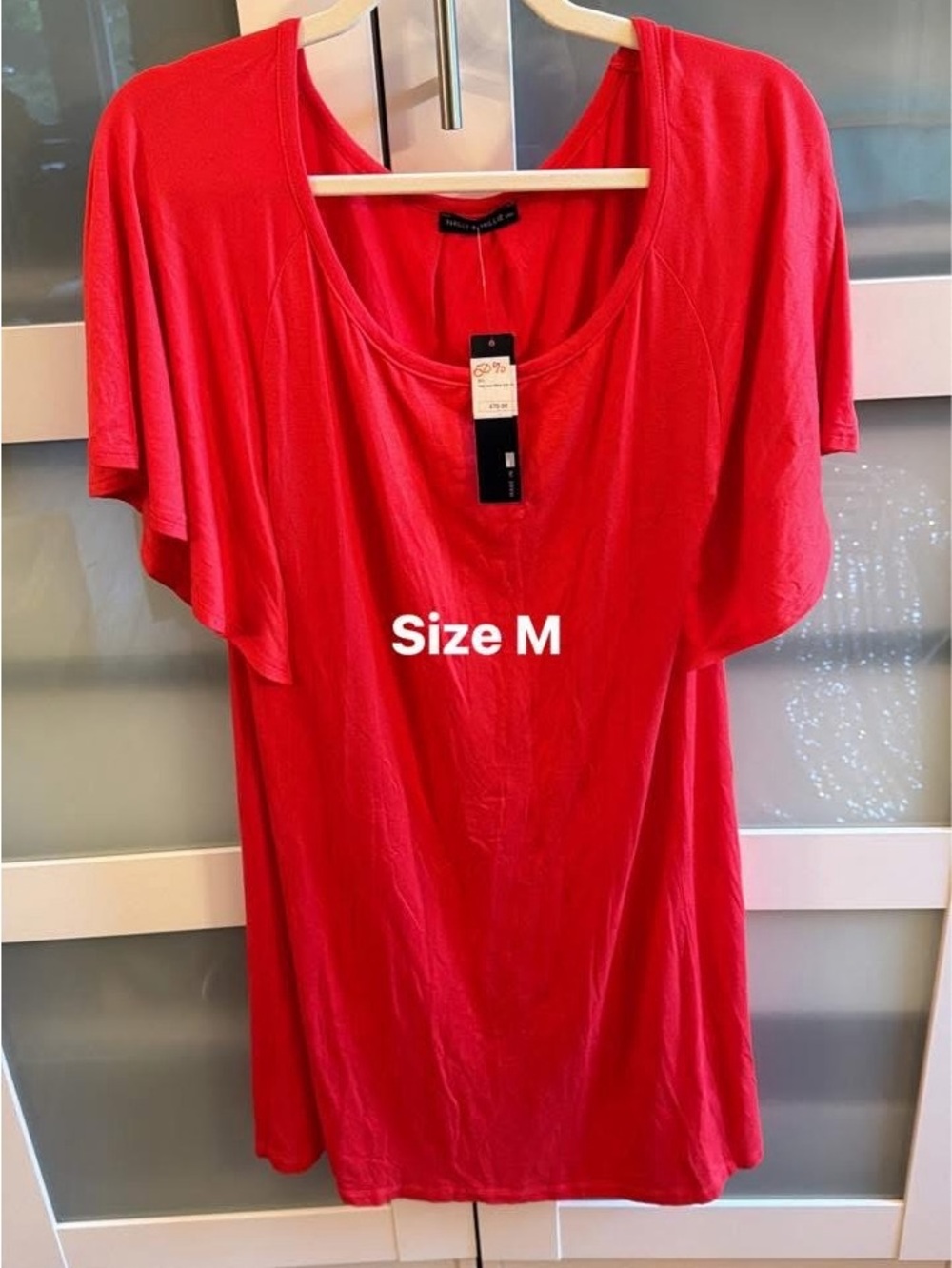Nally & Millie Bright Red Scoop Neck Tunic